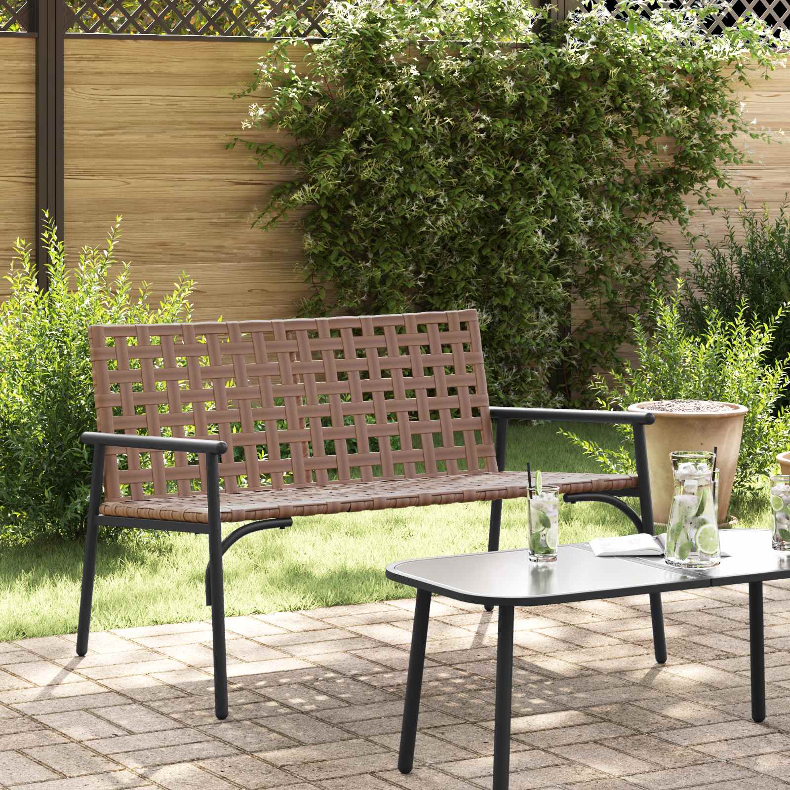vidaXL Krzesło Ogrodowe Brązowy 110,5 x 79 x 75,5 cm polirattan
