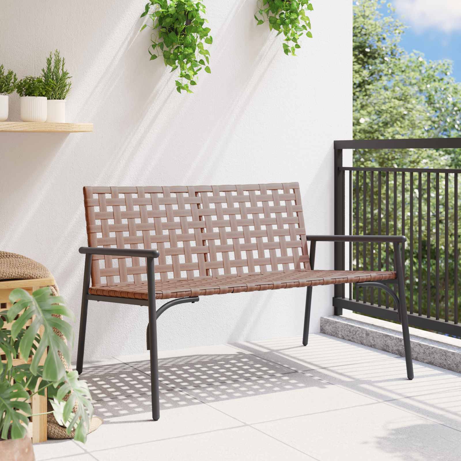 vidaXL Krzesło Ogrodowe Brązowy 110,5 x 79 x 75,5 cm polirattan