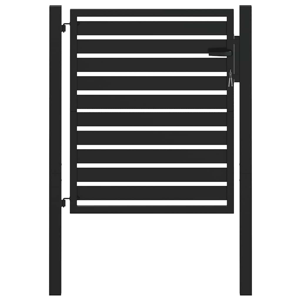 vidaXL Brama ogrodowa zamykana na klucz, czarna, 100x100cm, aluminiowa