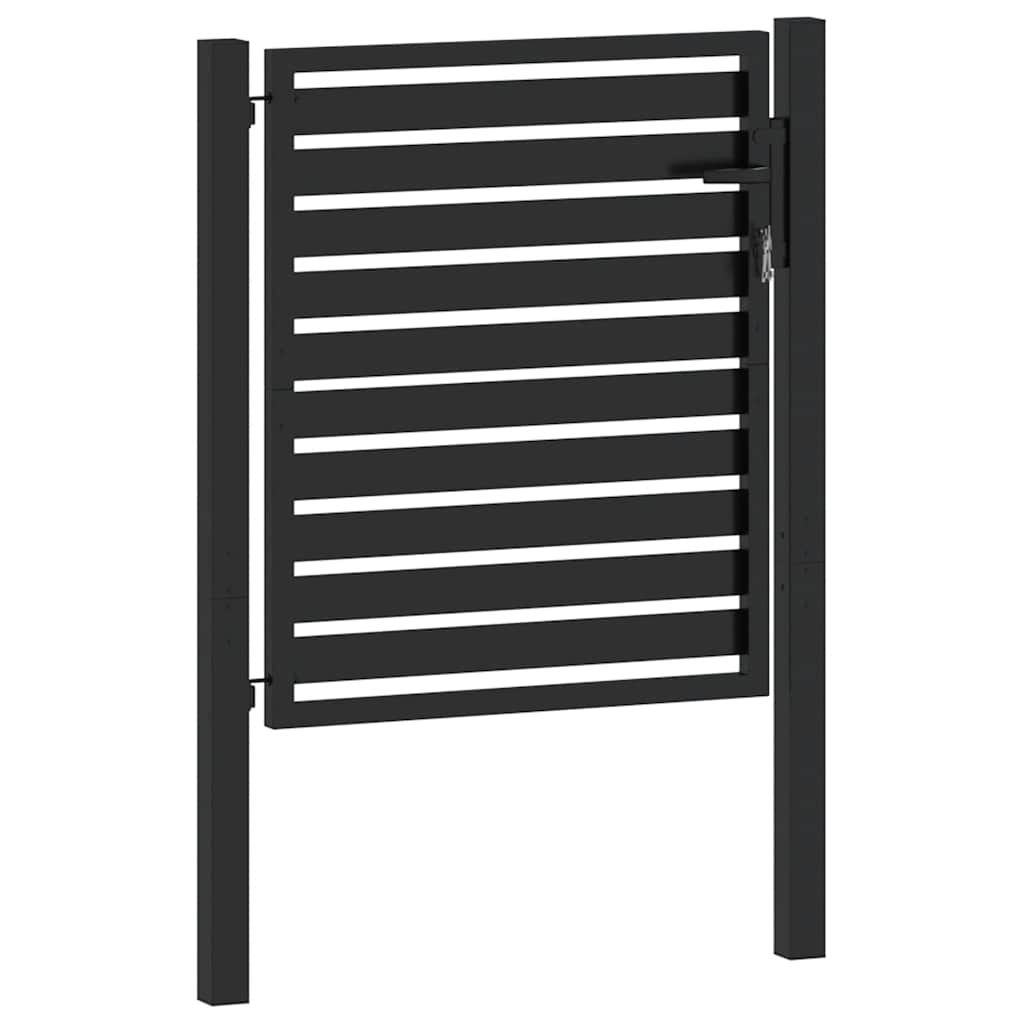 vidaXL Brama ogrodowa zamykana na klucz, czarna, 100x100cm, aluminiowa