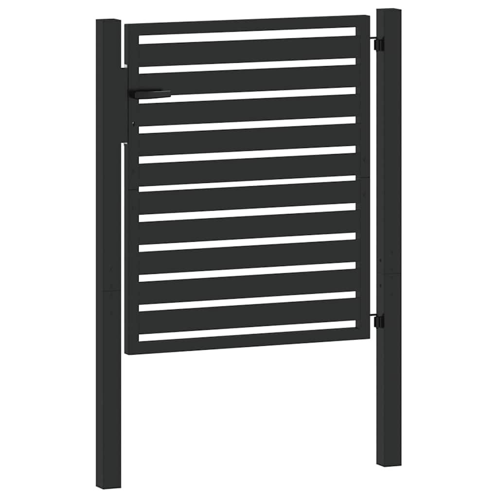 vidaXL Brama ogrodowa zamykana na klucz, czarna, 100x100cm, aluminiowa