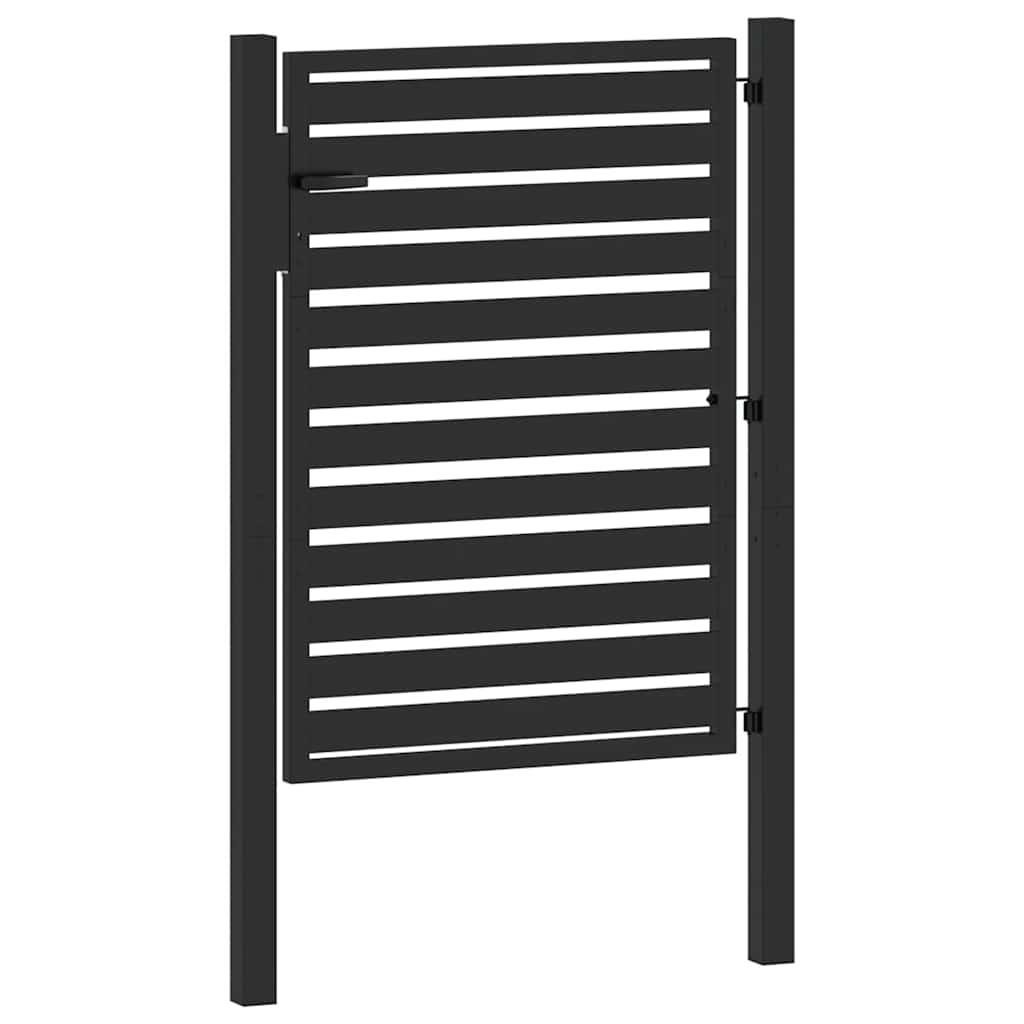 vidaXL Brama ogrodowa zamykana na klucz, czarna, 100x120cm, aluminiowa