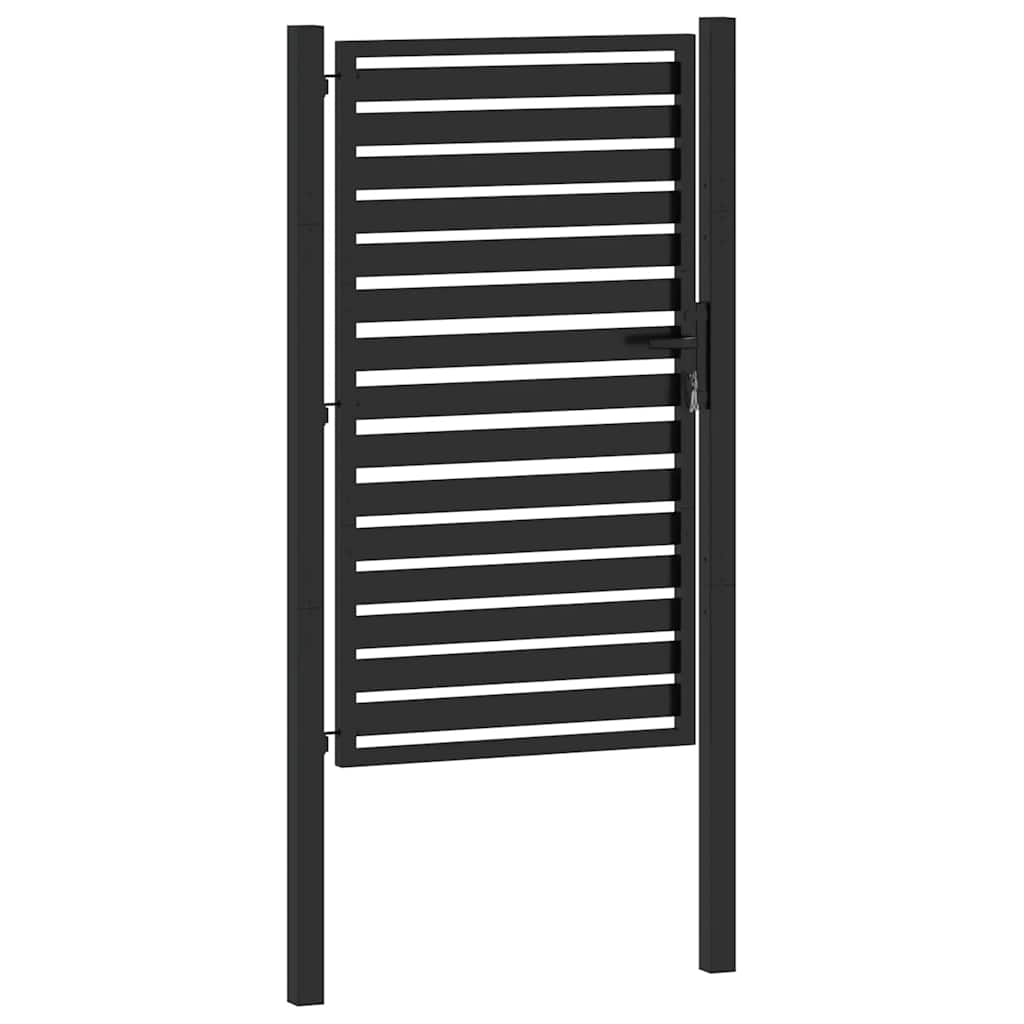 vidaXL Brama ogrodowa zamykana na klucz, czarna, 100x150cm, aluminiowa