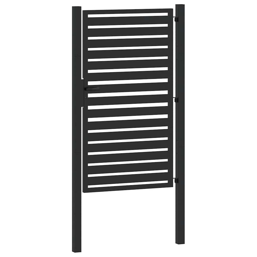 vidaXL Brama ogrodowa zamykana na klucz, czarna, 100x150cm, aluminiowa
