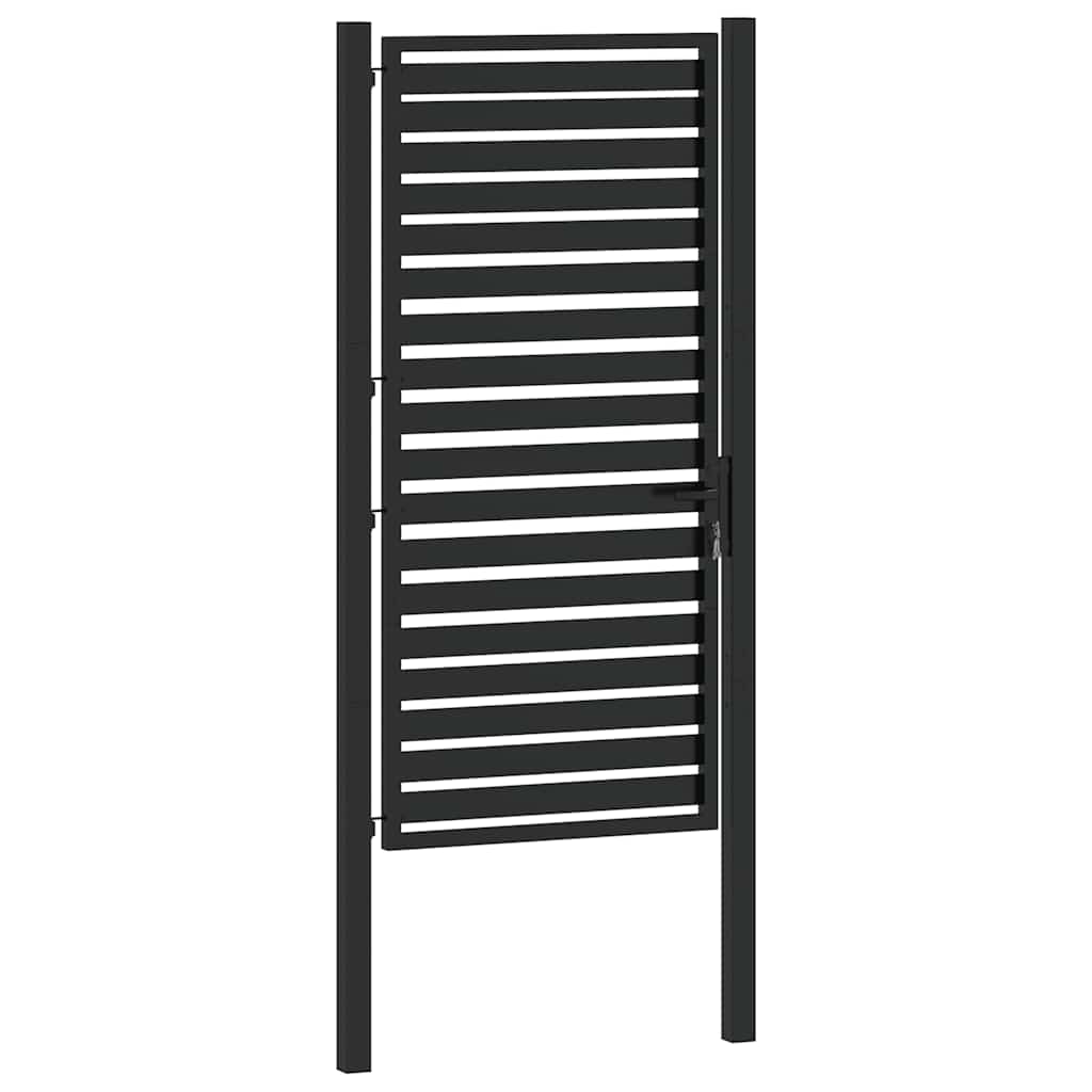 vidaXL Brama ogrodowa zamykana na klucz, czarna, 100x180cm, aluminiowa