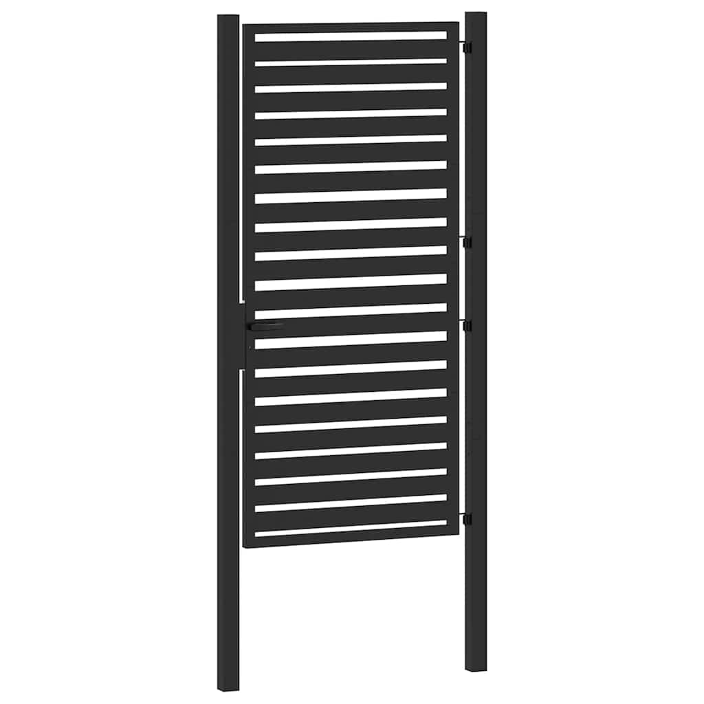 vidaXL Brama ogrodowa zamykana na klucz, czarna, 100x180cm, aluminiowa