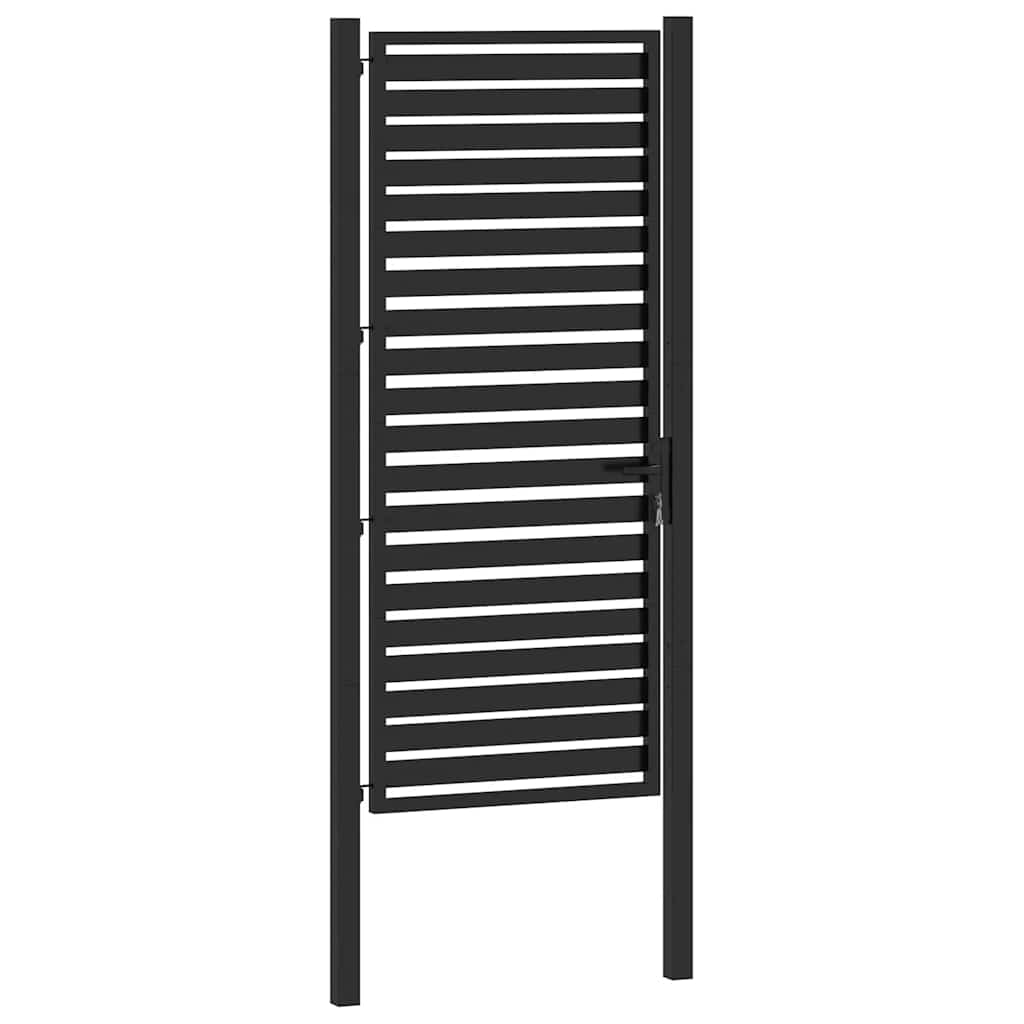 vidaXL Brama ogrodowa zamykana na klucz, czarna, 100x200cm, aluminiowa