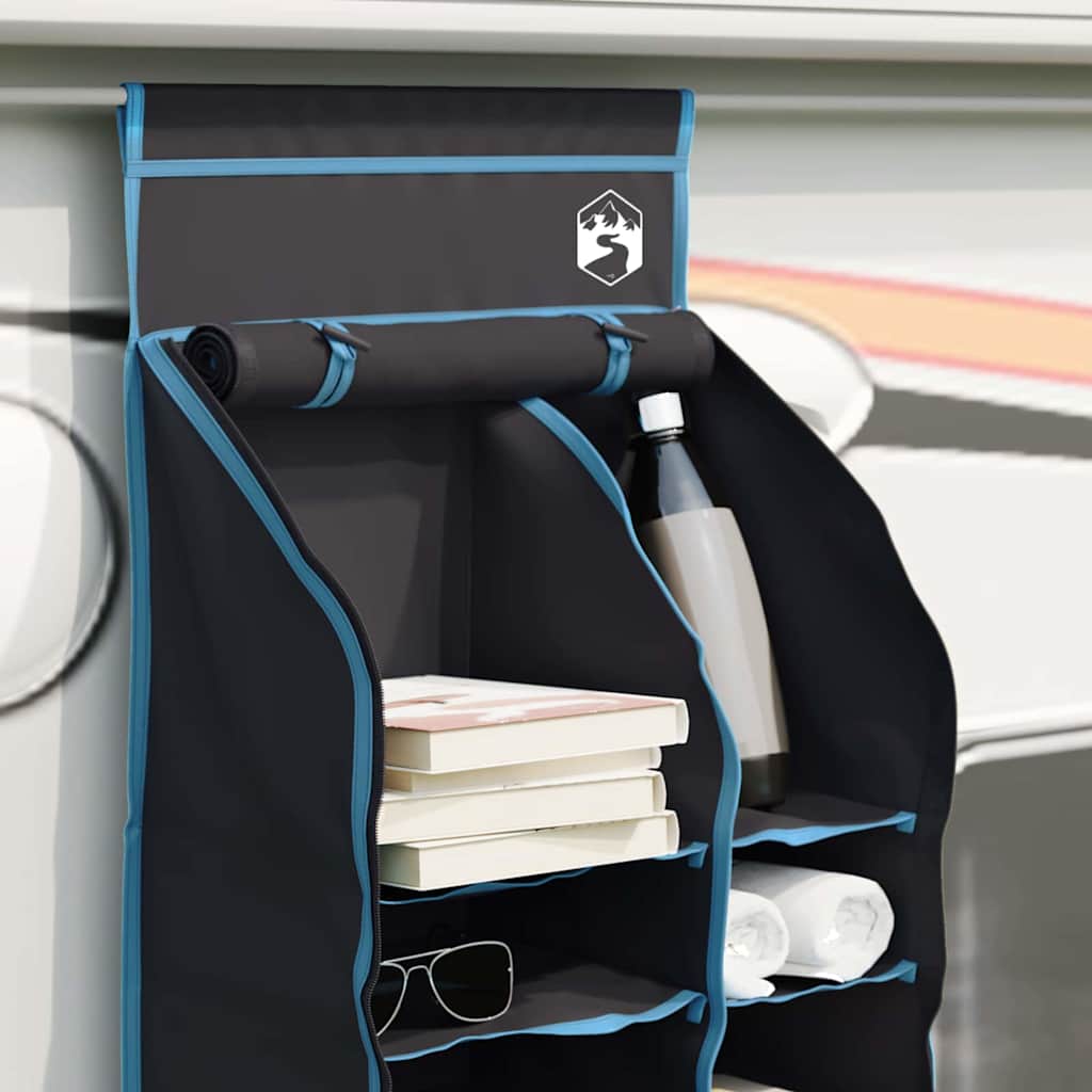 vidaXL Wiszący organizator namiotowy 10 kieszeni Czarny