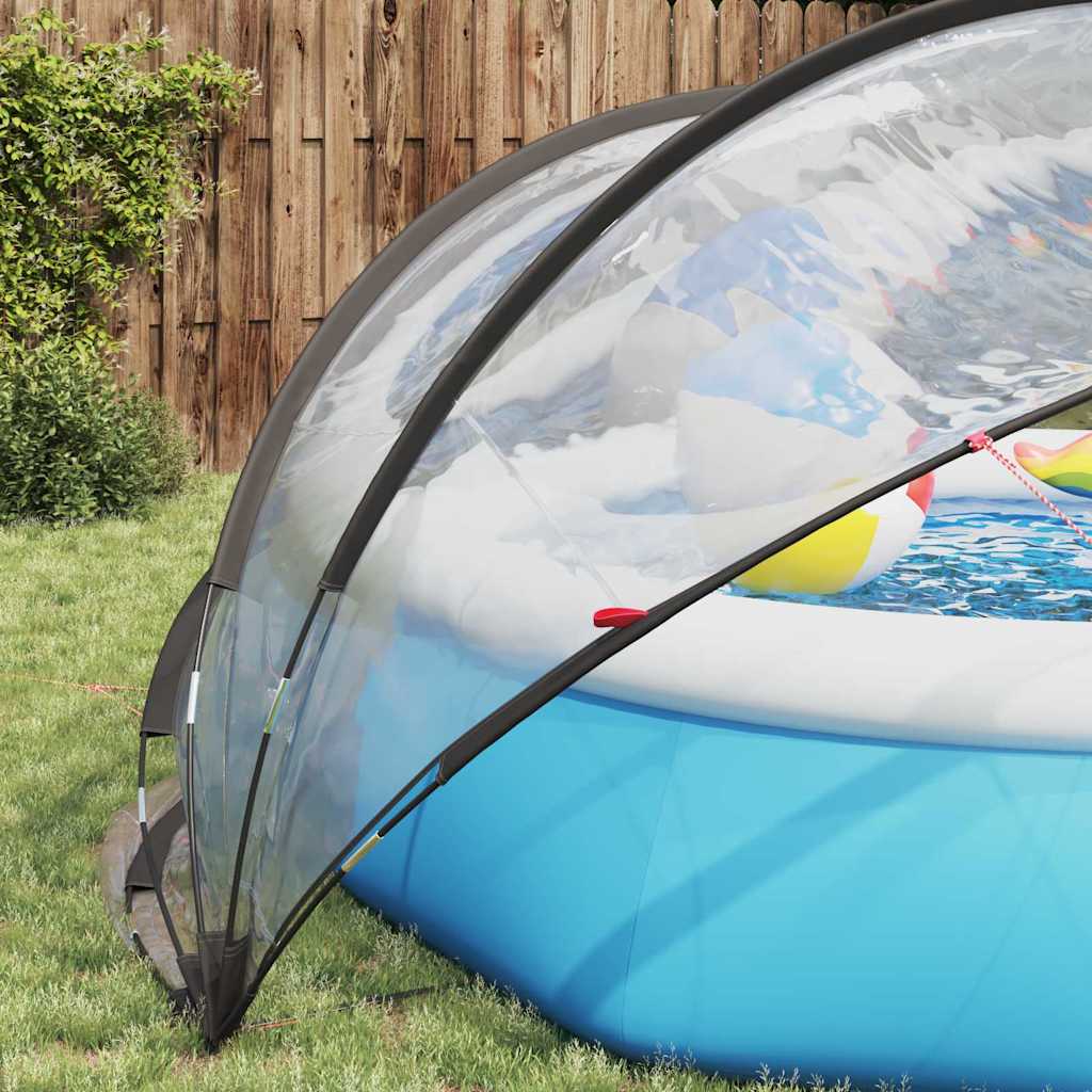 vidaXL Kopuła basenowa 336 x 322 x 160 cm PVC przezroczysty