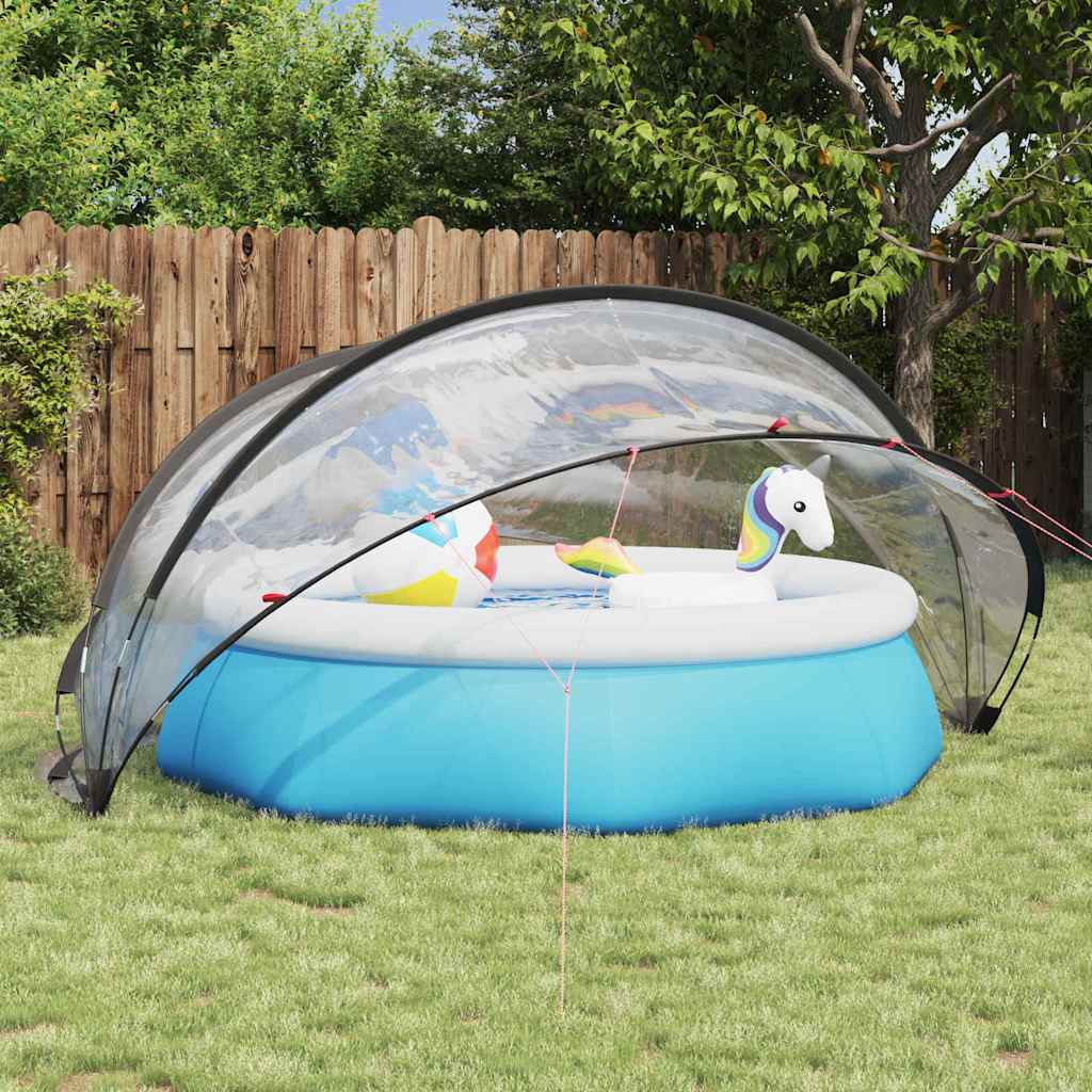 vidaXL Kopuła basenowa 336 x 322 x 160 cm PVC przezroczysty