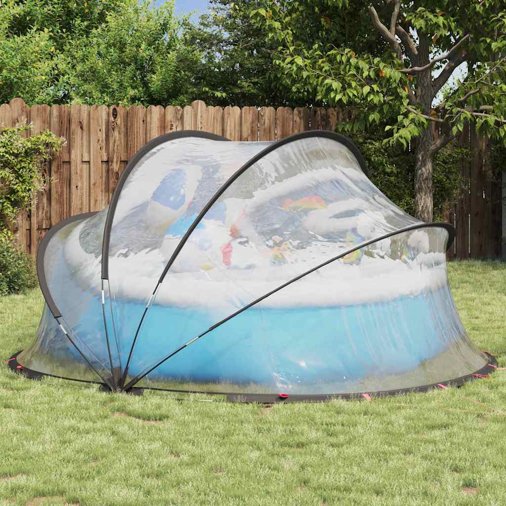 vidaXL Kopuła basenowa 336 x 322 x 160 cm PVC przezroczysty