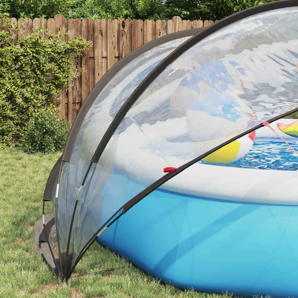 vidaXL Kopuła basenowa 405 x 405 x 192 cm PVC przezroczysty