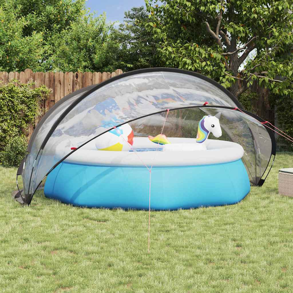 vidaXL Kopuła basenowa 405 x 405 x 192 cm PVC przezroczysty