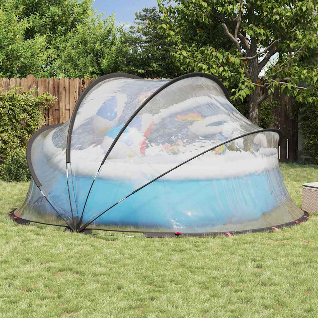 vidaXL Kopuła basenowa 405 x 405 x 192 cm PVC przezroczysty