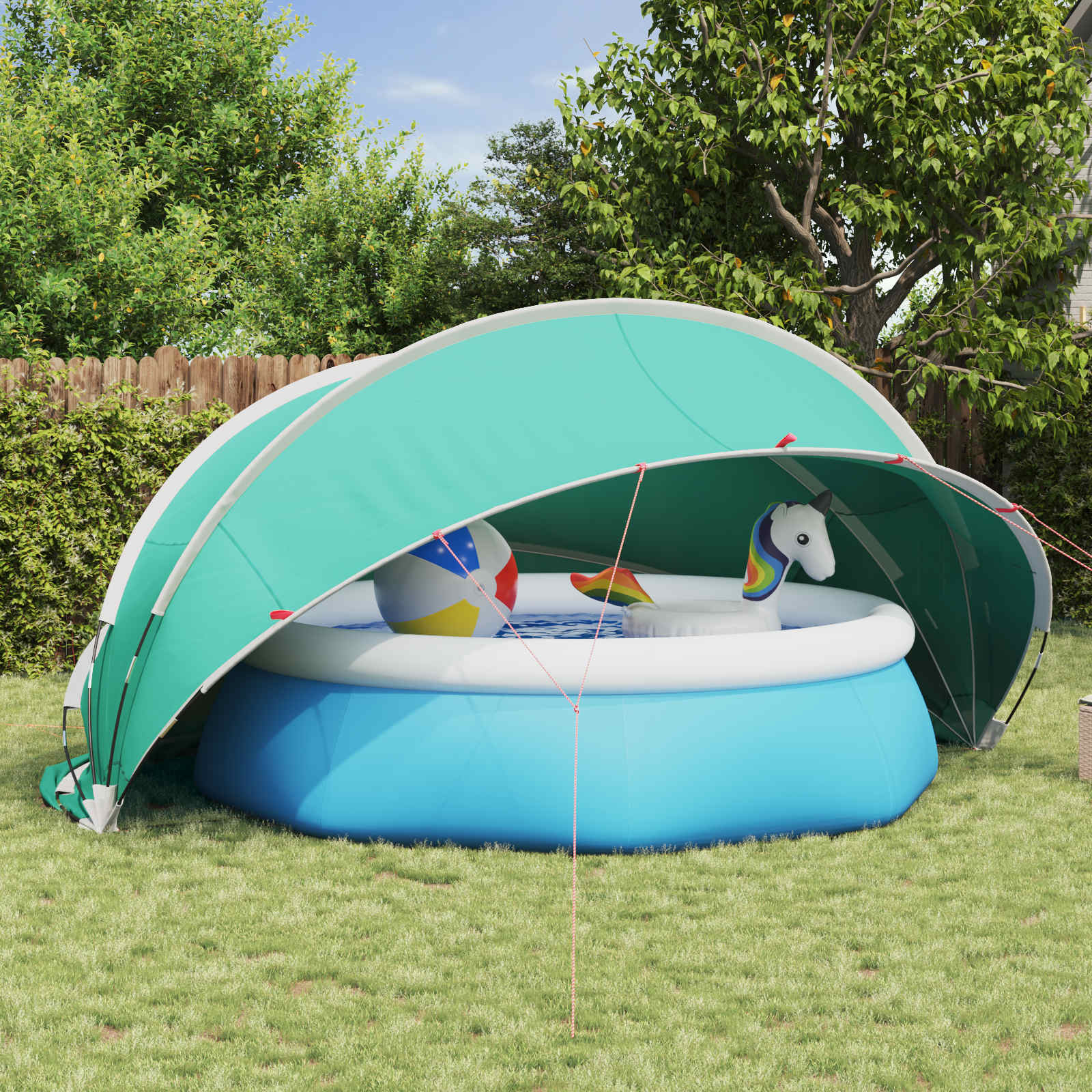 vidaXL Kopuła basenowa 430 x 430 x 210 cm Poliester 185T z powłoką PU