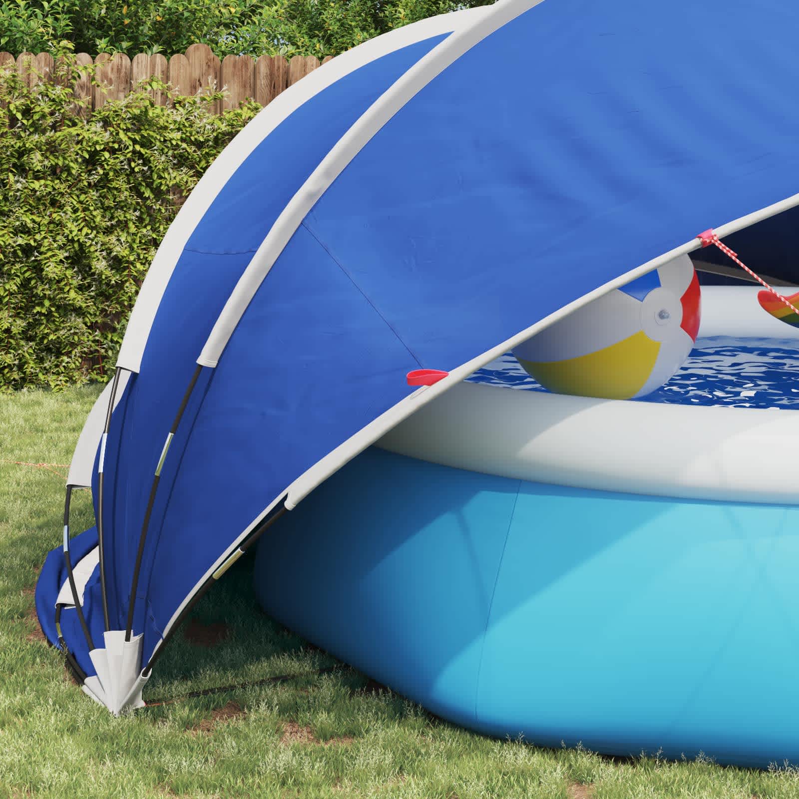 vidaXL Kopuła basenowa 472 x 460 x 229 cm Poliester 185T z powłoką PU