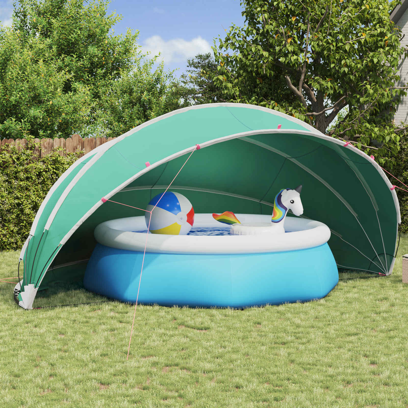 vidaXL Kopuła basenowa 546 x 516 x 250 cm Poliester 185T z powłoką PU
