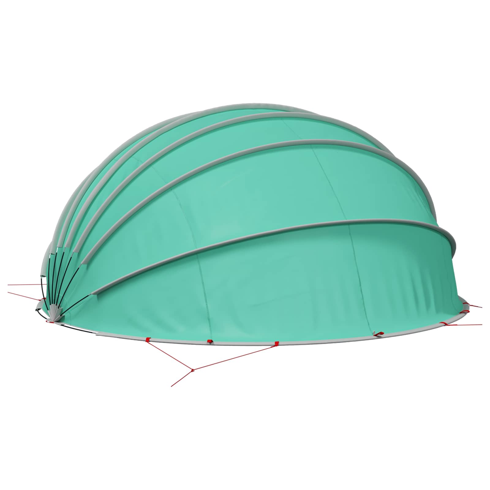 vidaXL Kopuła basenowa 592 x 590 x 275 cm Poliester 185T z powłoką PU
