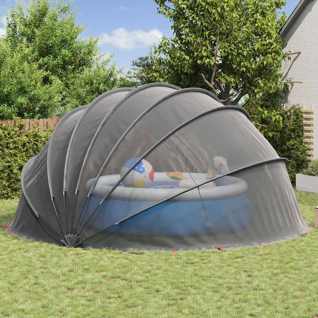 vidaXL Kopuła basenowa 592 x 590 x 275 cm Poliester 185T z powłoką PU