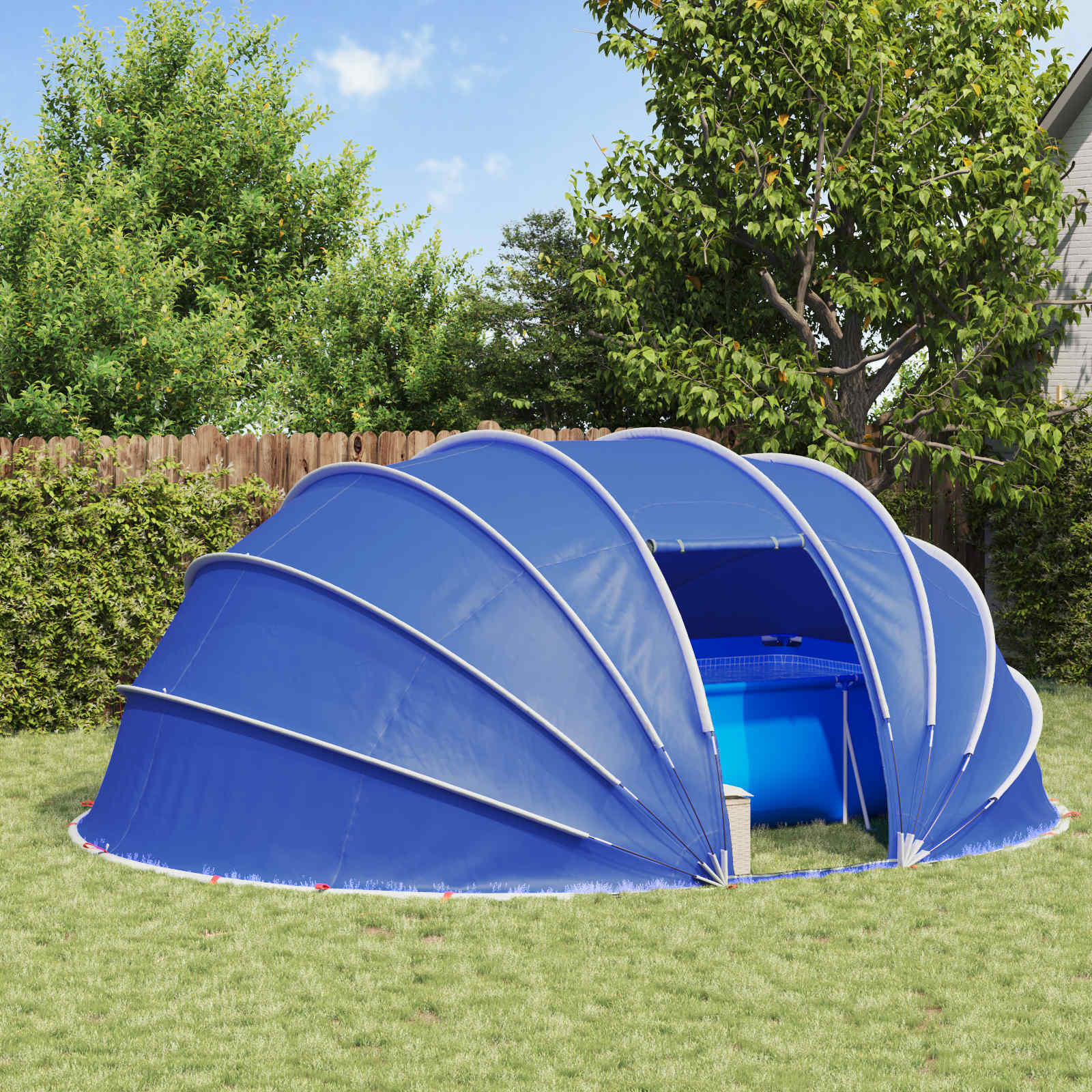 vidaXL Namiot basenowy 538 x 440 x 204 cm Poliester 185T z powłoką PU
