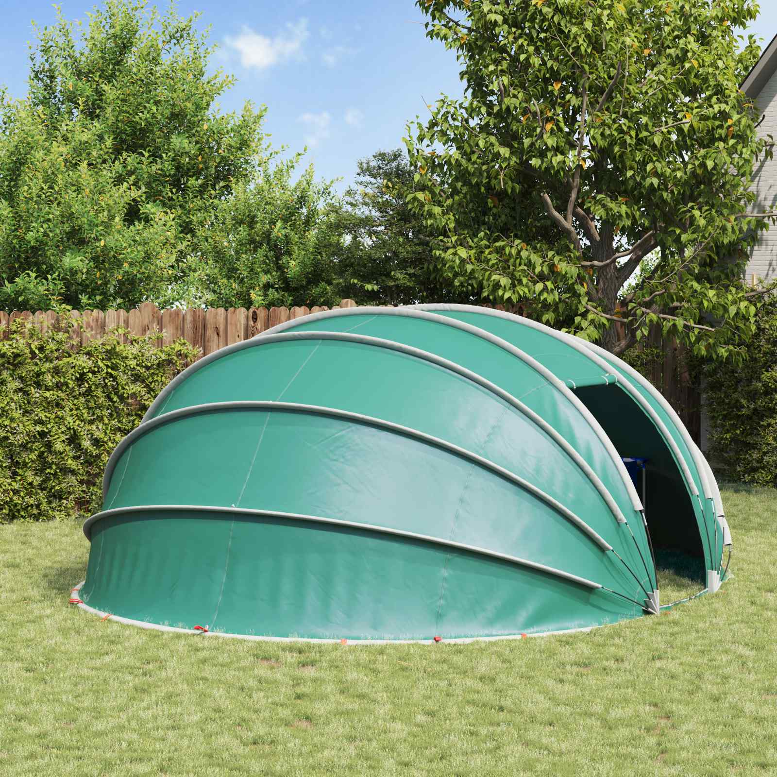 vidaXL Namiot basenowy 538 x 440 x 204 cm Poliester 185T z powłoką PU