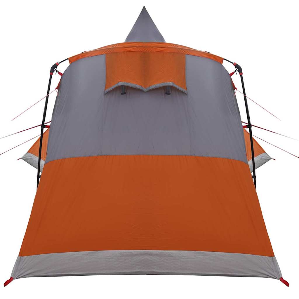 vidaXL Namiot Teepee dla 8 osób z dachem Szary i pomarańczowy