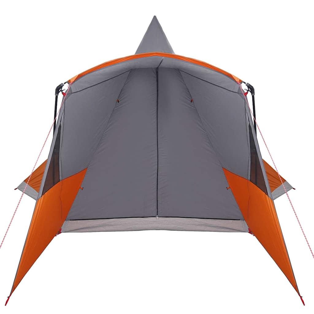 vidaXL Namiot Teepee dla 8 osób z dachem Szary i pomarańczowy