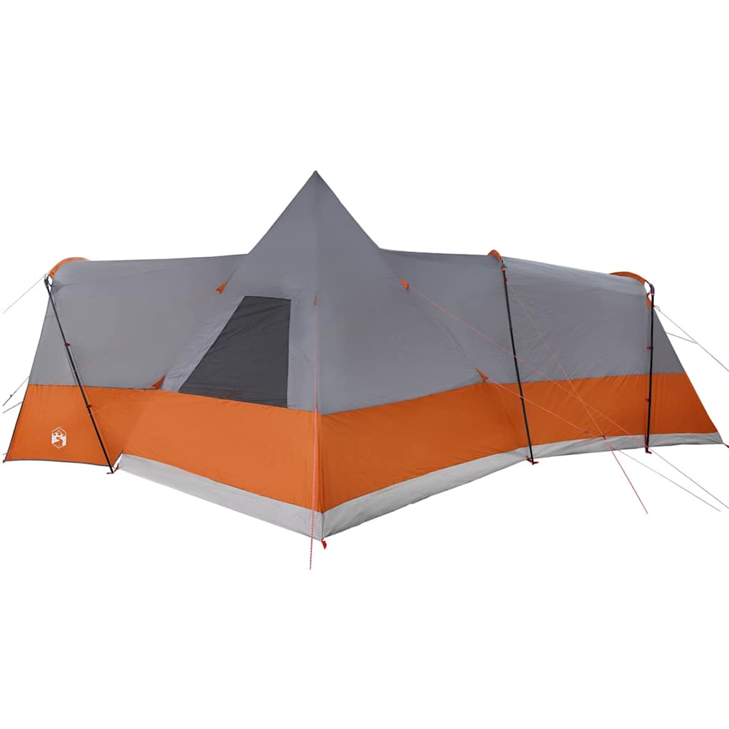 vidaXL Namiot Teepee dla 8 osób z dachem Szary i pomarańczowy