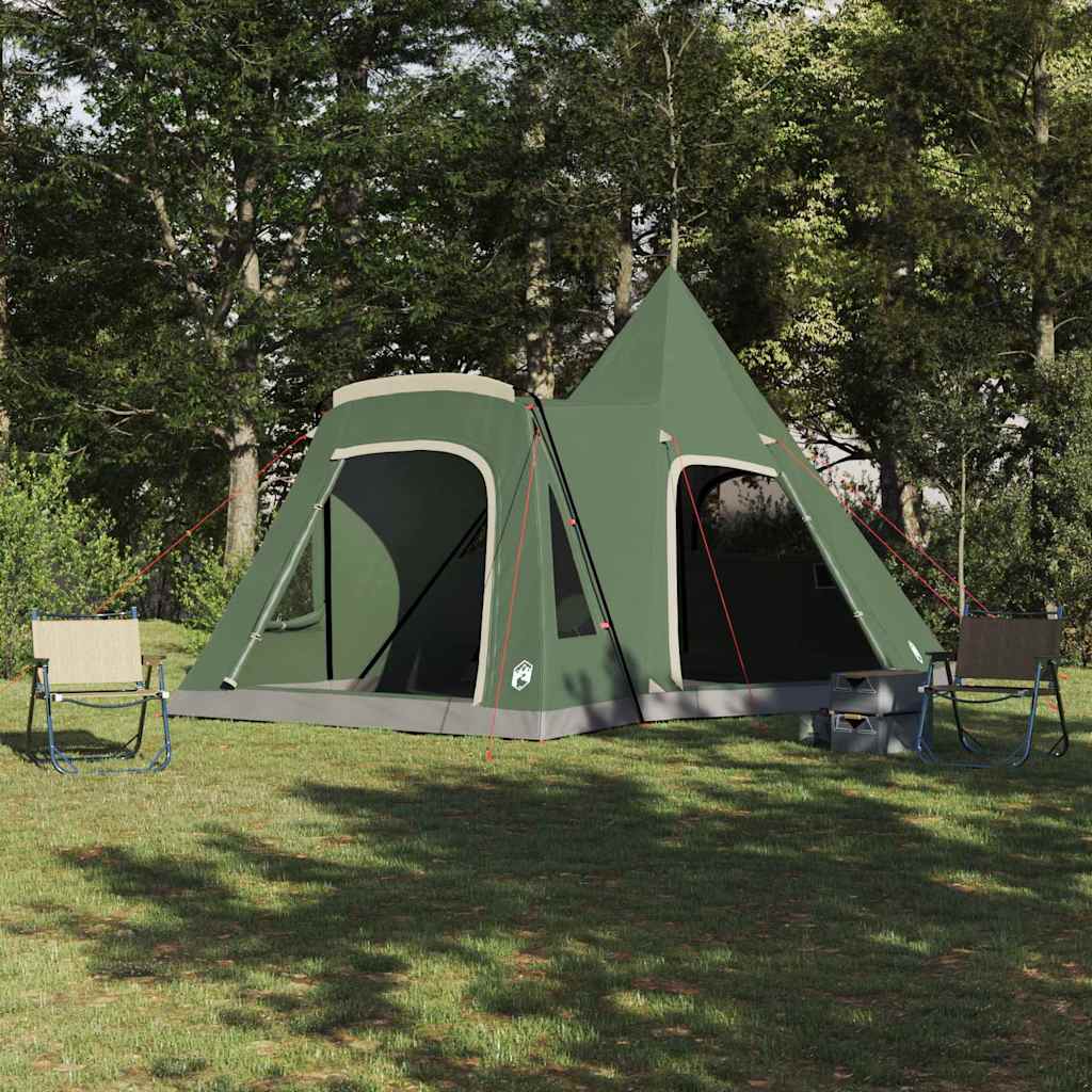 vidaXL Namiot Teepee dla 5 osób z dachem Zielony 545 x 450 x 295 cm
