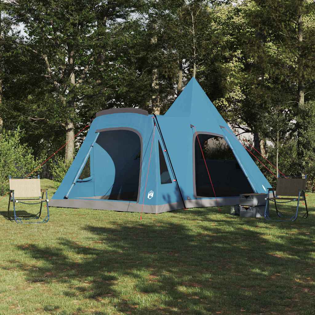vidaXL Namiot Teepee dla 5 osób z dachem Niebieski 545 x 450 x 295 cm