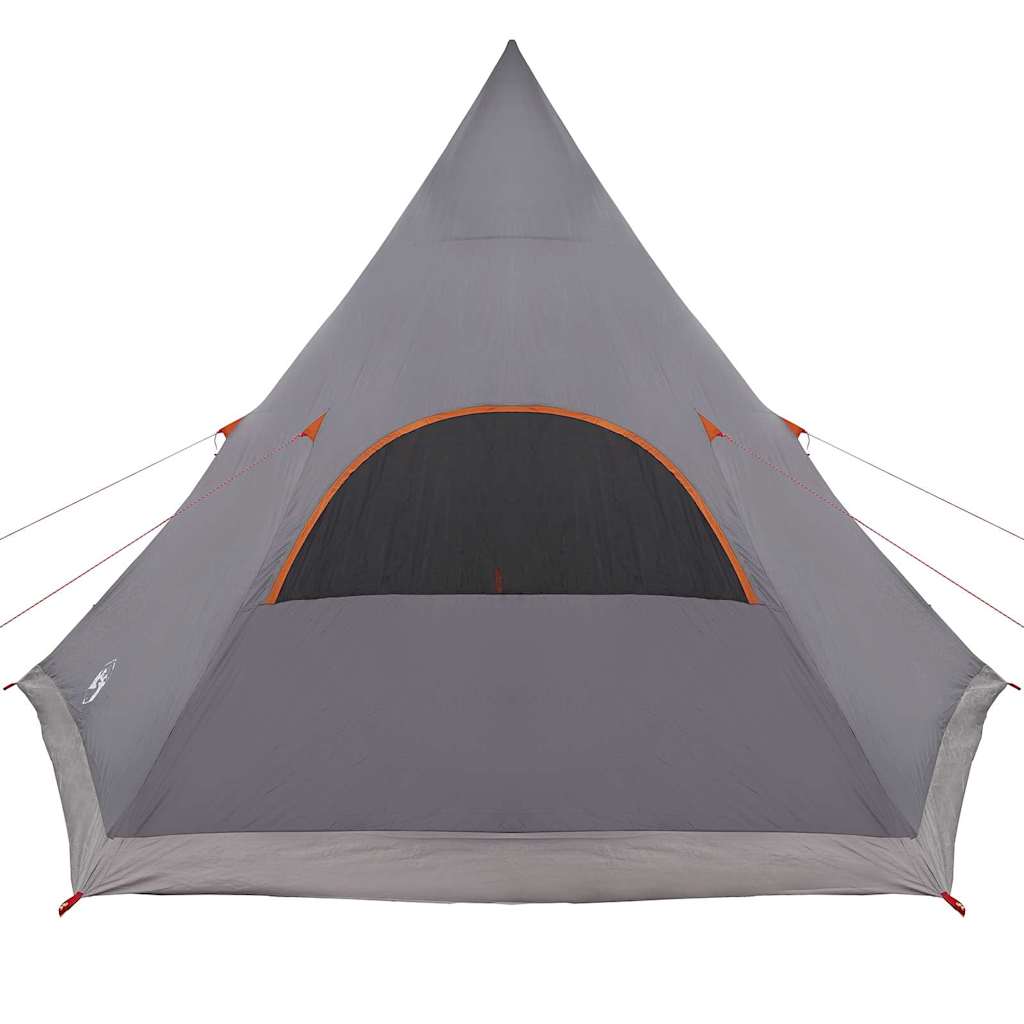 vidaXL Namiot Teepee dla 5 osób z dachem Szary i pomarańczowy