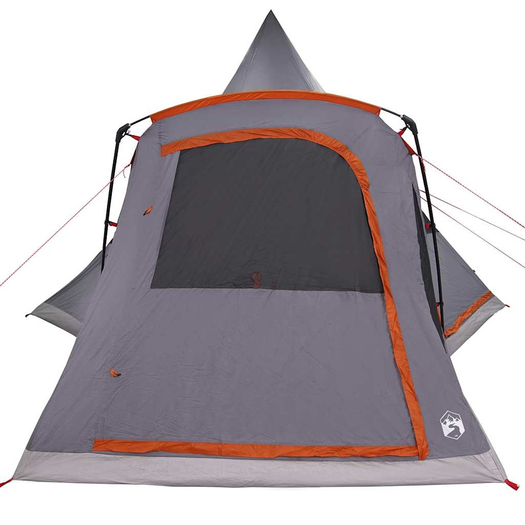 vidaXL Namiot Teepee dla 5 osób z dachem Szary i pomarańczowy