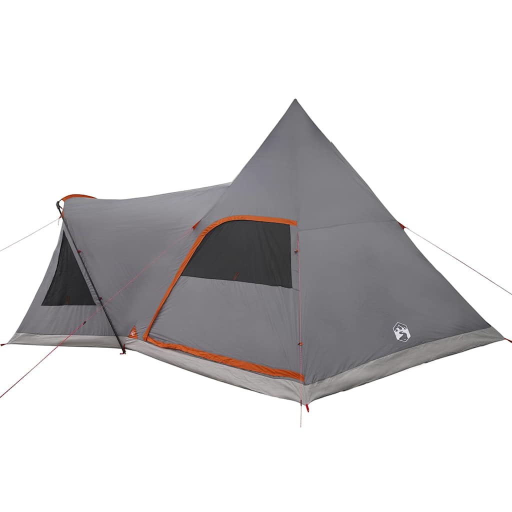 vidaXL Namiot Teepee dla 5 osób z dachem Szary i pomarańczowy