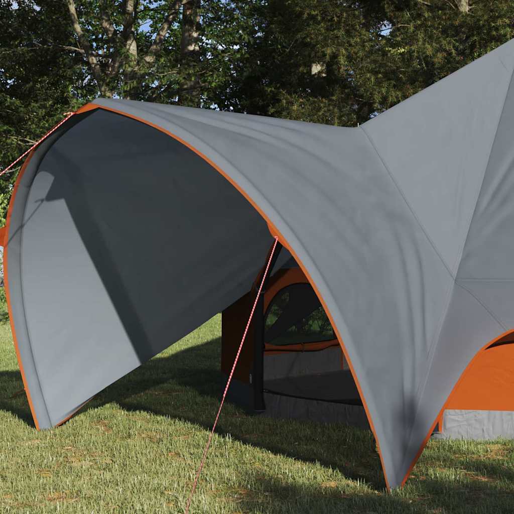 vidaXL Namiot tipi 3-osobowy Szary i pomarańczowy 600 x 600 x 347 cm