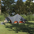 vidaXL Namiot tipi 3-osobowy Szary i pomarańczowy 600 x 600 x 347 cm