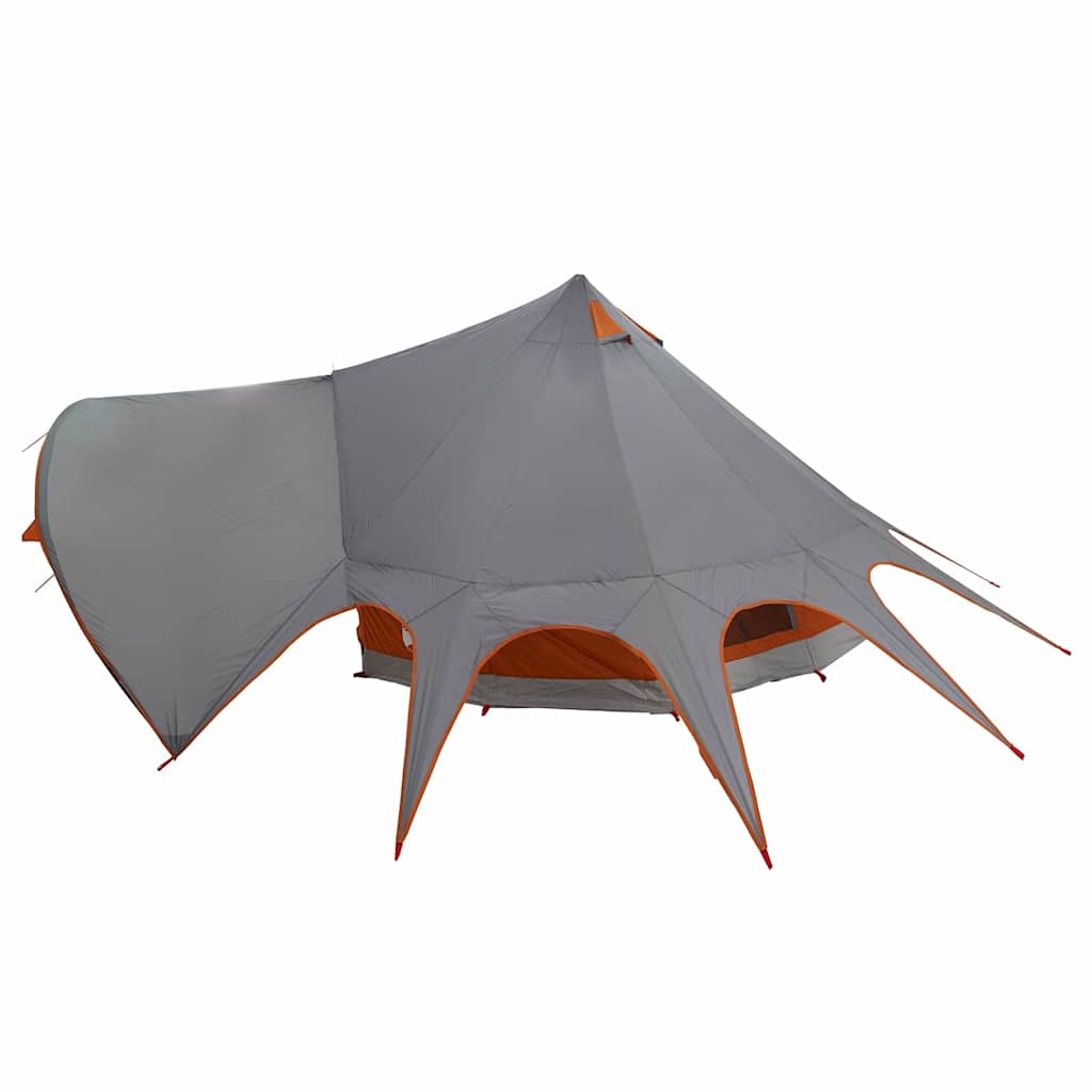 vidaXL Namiot tipi 3-osobowy Szary i pomarańczowy 600 x 600 x 347 cm