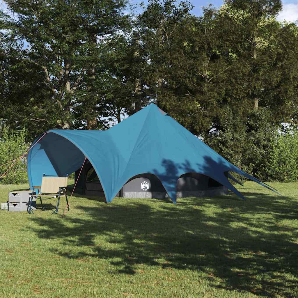 vidaXL Namiot Teepee dla 5 osób Niebieski i szary 415 x 415 x 247 cm