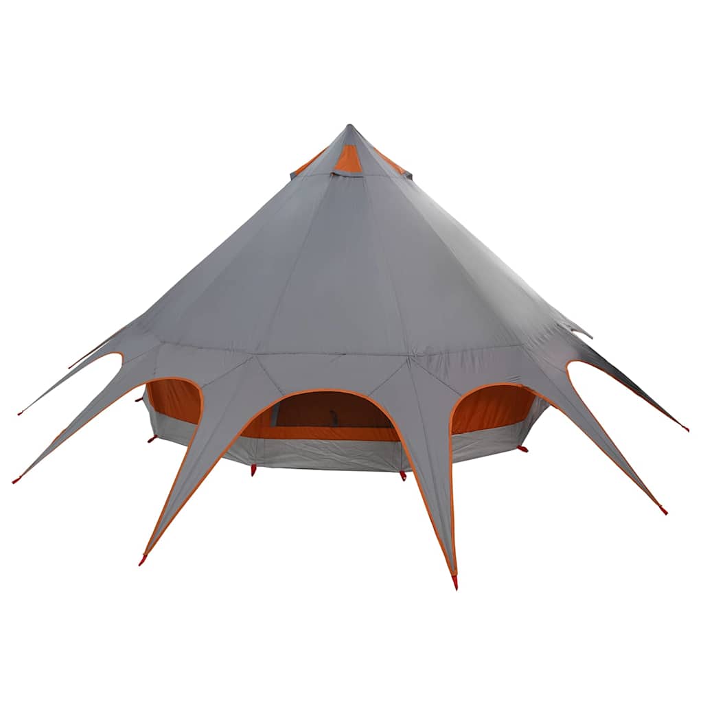 vidaXL Namiot Teepee dla 5 osób z dachem Szary i pomarańczowy