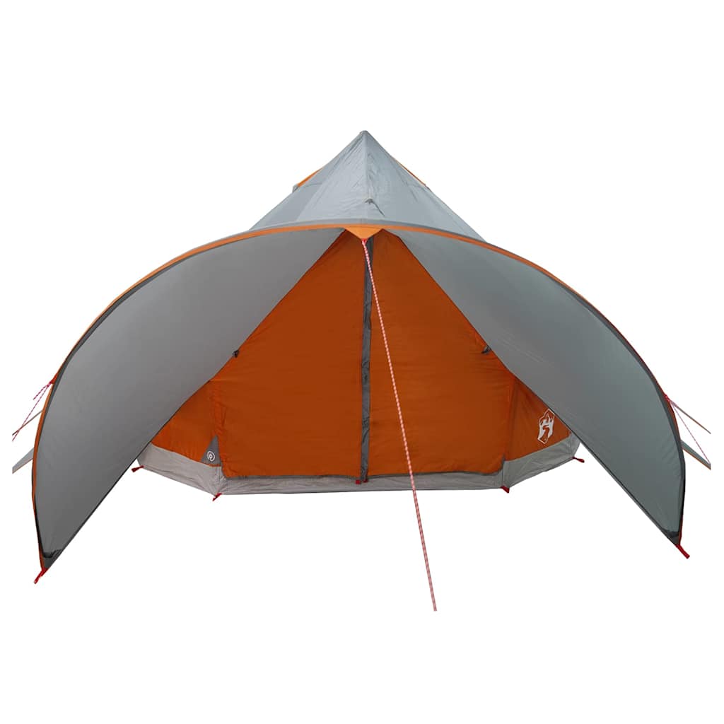 vidaXL Namiot Teepee dla 5 osób z dachem Szary i pomarańczowy