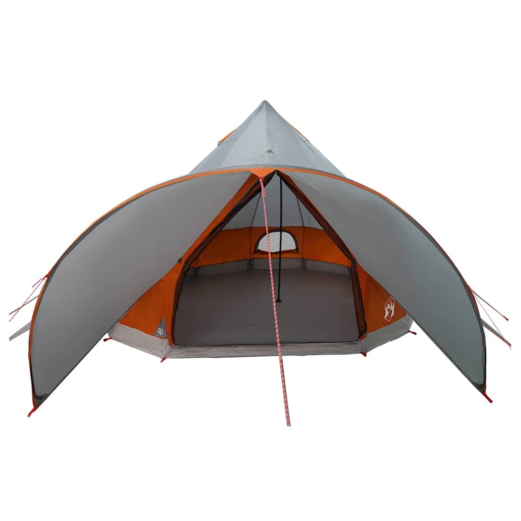 vidaXL Namiot Teepee dla 5 osób z dachem Szary i pomarańczowy