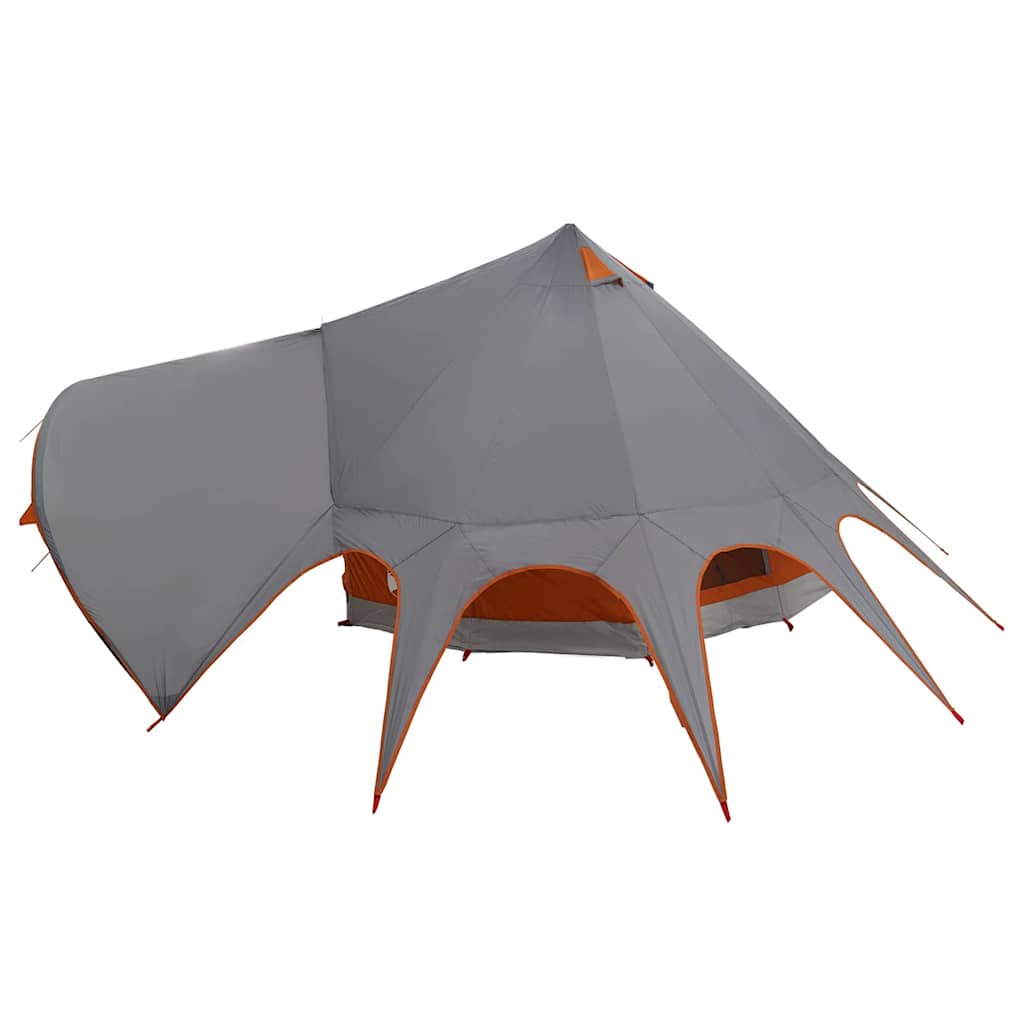 vidaXL Namiot Teepee dla 5 osób z dachem Szary i pomarańczowy