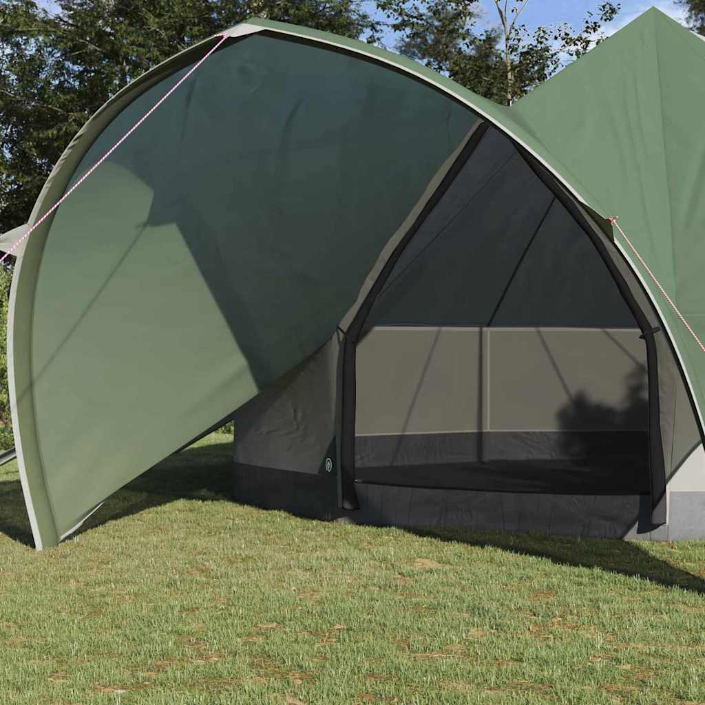 vidaXL Namiot Teepee dla 7 osób Zielony i szary 600 x 600 x 347 cm