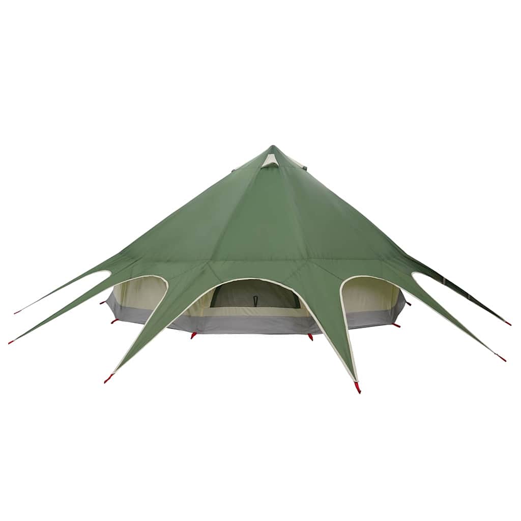 vidaXL Namiot Teepee dla 7 osób Zielony i szary 600 x 600 x 347 cm