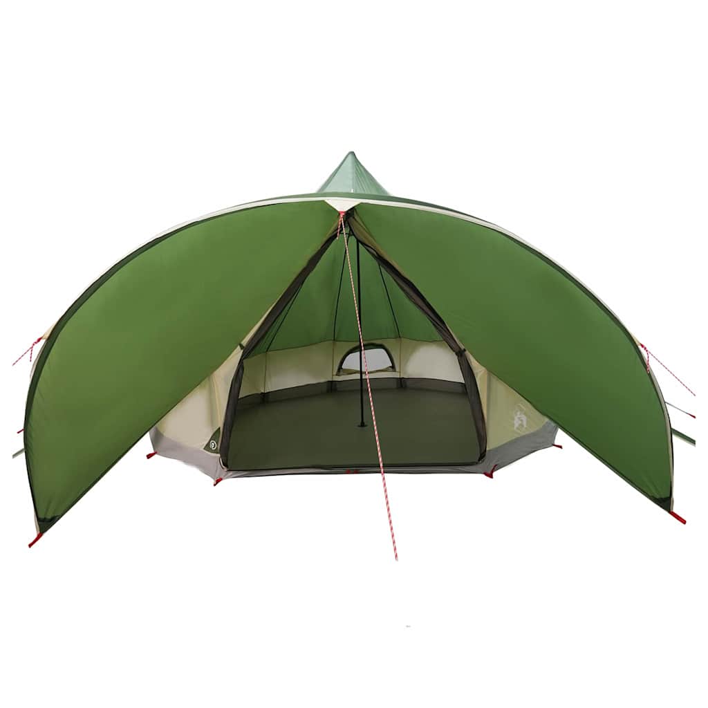 vidaXL Namiot Teepee dla 7 osób Zielony i szary 600 x 600 x 347 cm