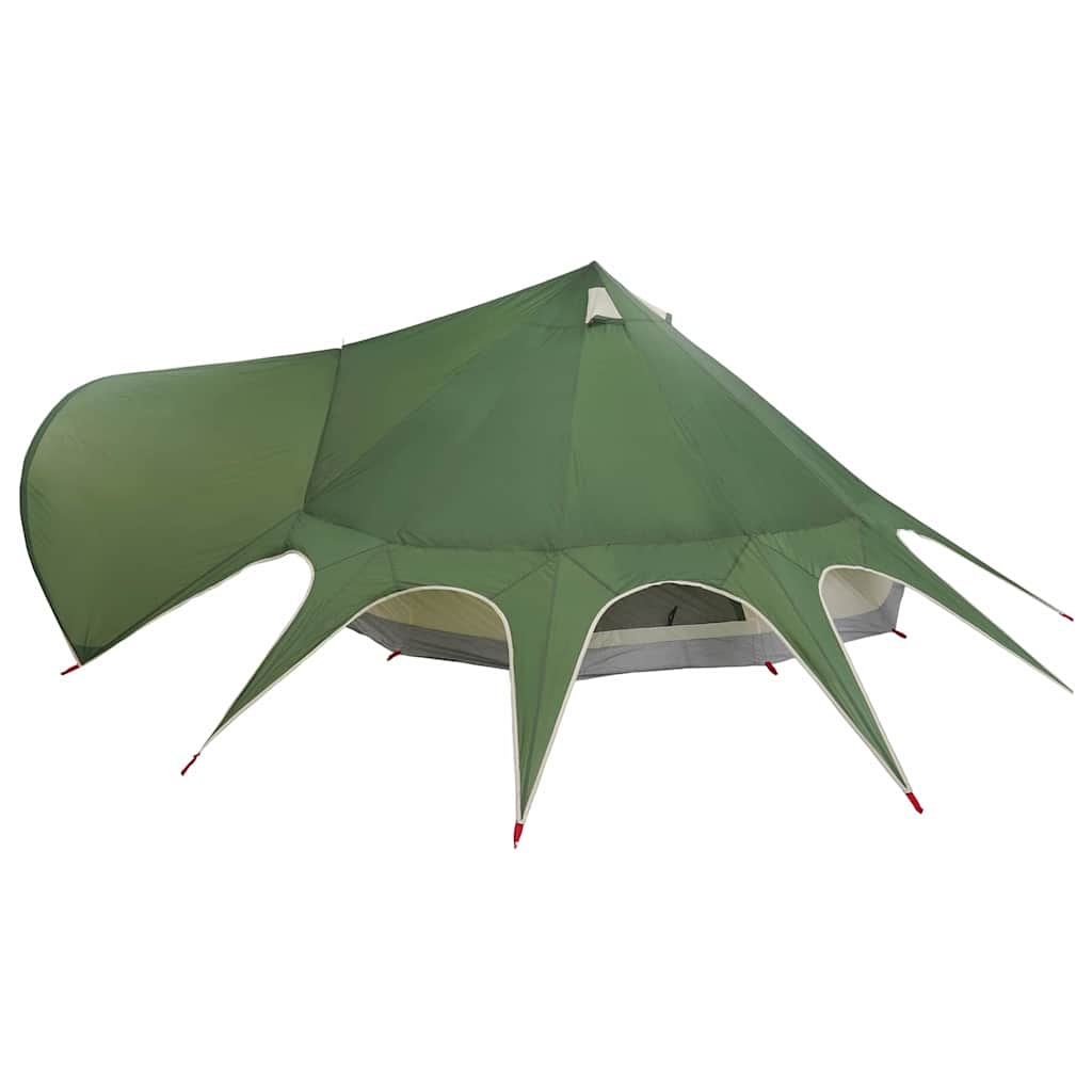 vidaXL Namiot Teepee dla 7 osób Zielony i szary 600 x 600 x 347 cm