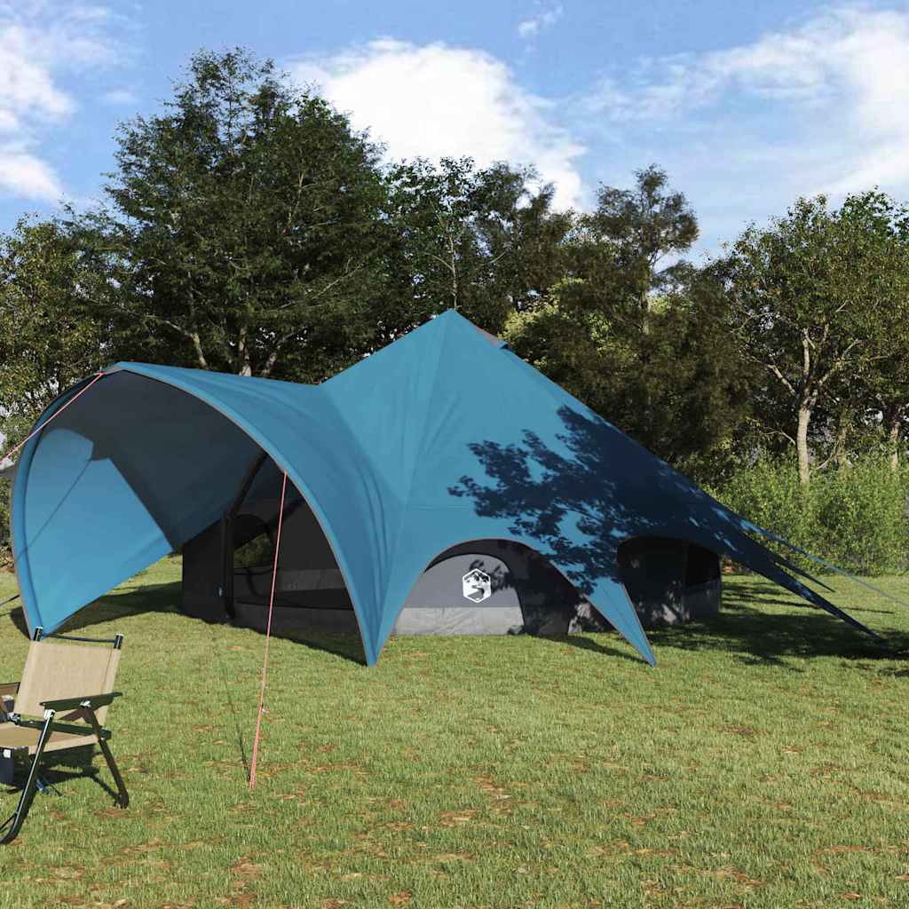 vidaXL Namiot Teepee dla 7 osób Niebieski i szary 600 x 600 x 347 cm