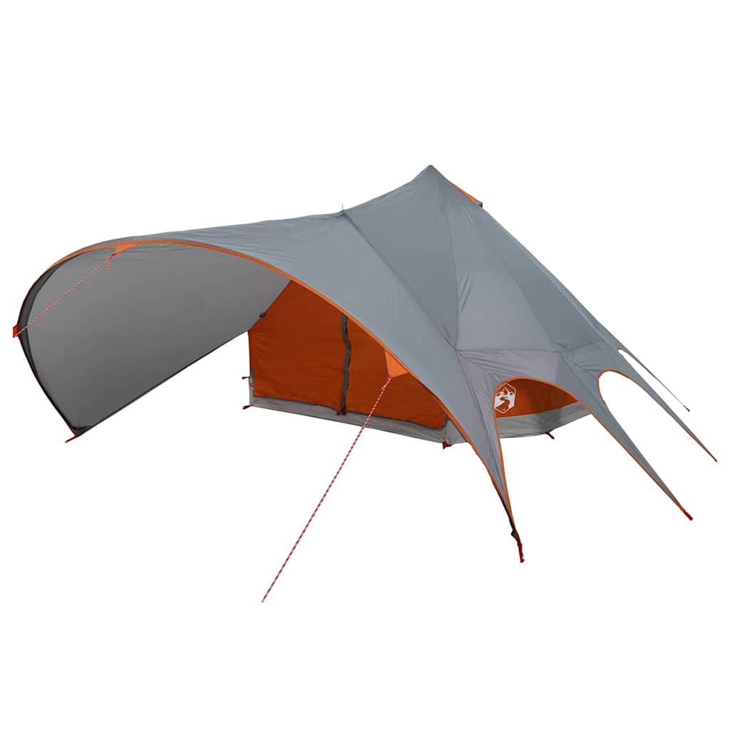 vidaXL Namiot Teepee dla 7 osób z dachem Szary i pomarańczowy