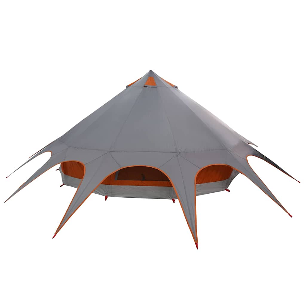 vidaXL Namiot Teepee dla 7 osób z dachem Szary i pomarańczowy