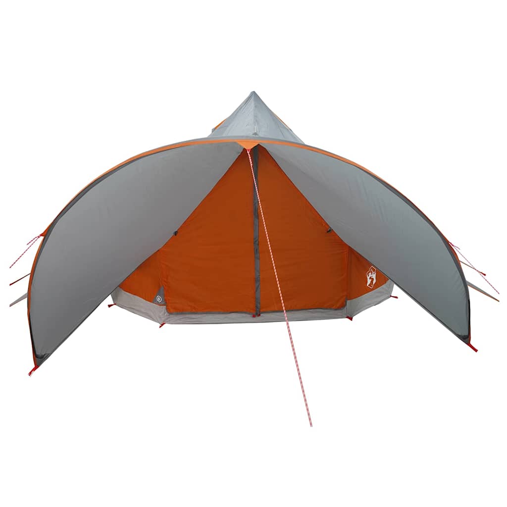 vidaXL Namiot Teepee dla 7 osób z dachem Szary i pomarańczowy