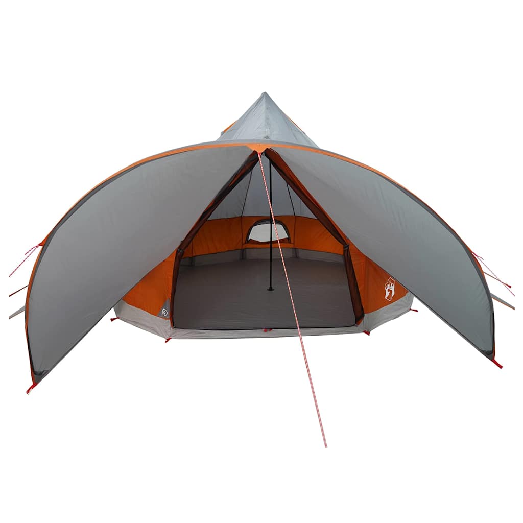 vidaXL Namiot Teepee dla 7 osób z dachem Szary i pomarańczowy